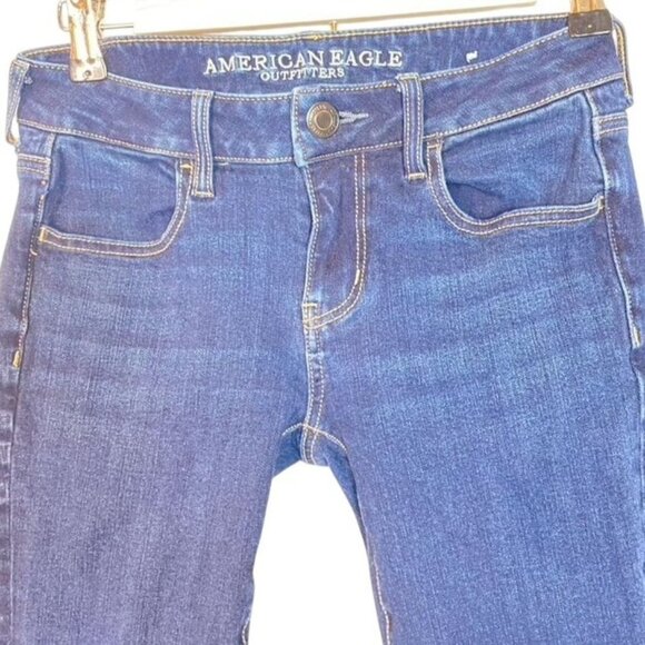 American Eagle Outfitters Womens Blue Denim High-Waisted Jeggings Size 2 Short 4 - Picture 3 of 7